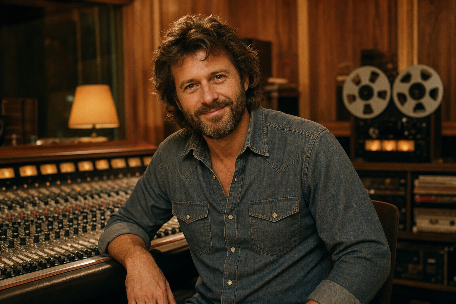 Sergio Mancini, fondatore di Nastro Caldo, nel suo studio analogico