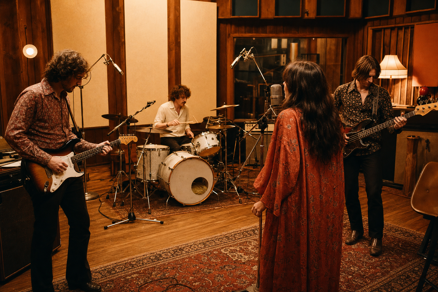 Musicisti in sessione live nello studio